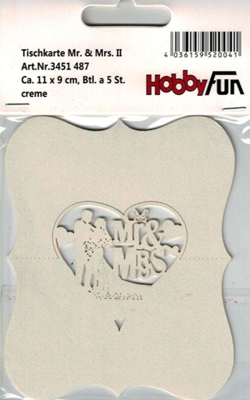 Hochzeit's Tischkarte Mr. & Mrs. II creme